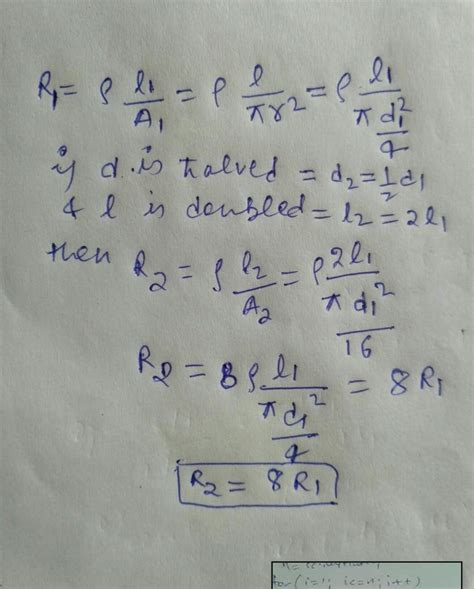 1The resistance of a conductorof diameter d and length I is ROhm. If ...