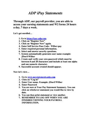 adp pay stub template Forms - Fillable & Printable Samples for PDF ...