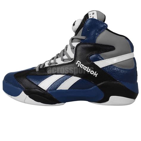 Reebok Shaq Attaq Shaquille Oneal Grey Blue Black Mens Basketball Shoes ...