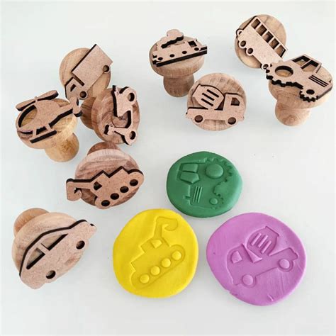 KIDDO KORNER | Vehicle Play Dough Stampers Set | Stamp Set of 9 | Stamp ...