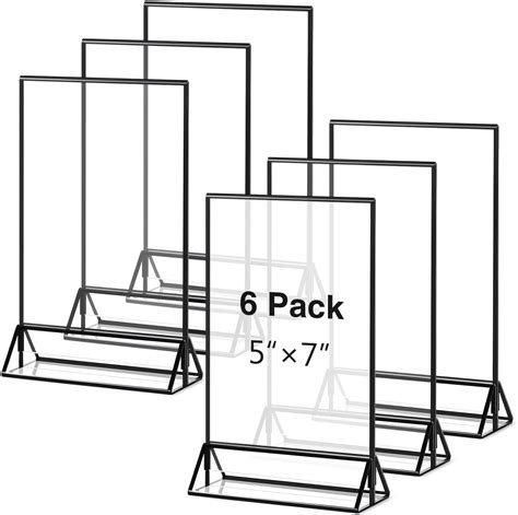 Amazon.com: Zonon 6 Pack 5 x 7 Inch Clear Acrylic Sign Holder with ...