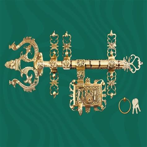Pekt Locks Brass Manichitrathazhu Main Door Lock Set with Trishul Head ...