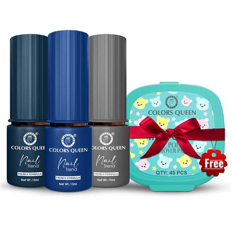 Nail Paint Set of 3 – High Pigment, Free Remover Pads – Colors Queen