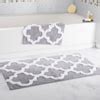 Hastings Home Set of 2 Cotton Bathroom Rugs, Silver 24.5-in x 41-in ...