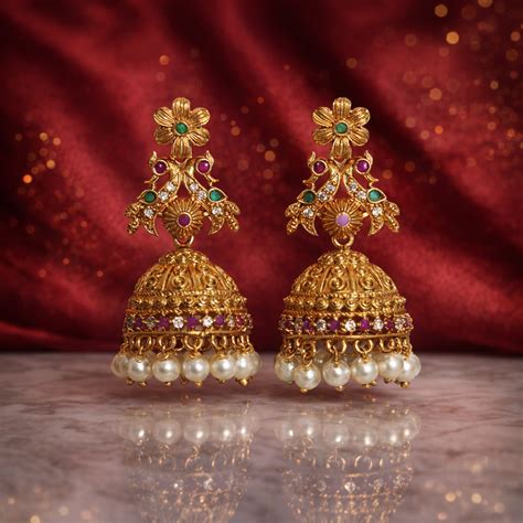Antique Peacock Jhumka | Blink Jewellery