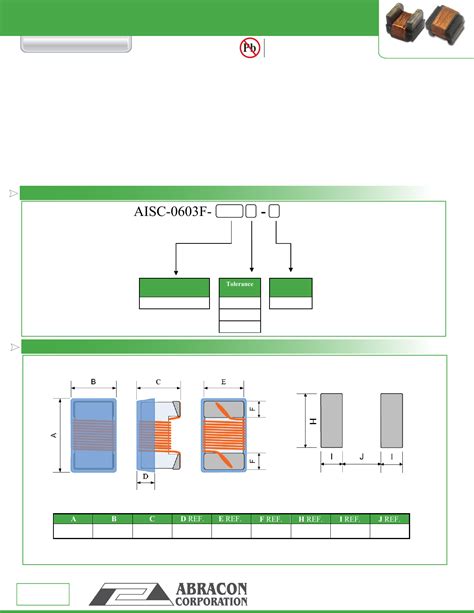 AISC-0603F Series Datasheet by Abracon LLC | Digi-Key Electronics