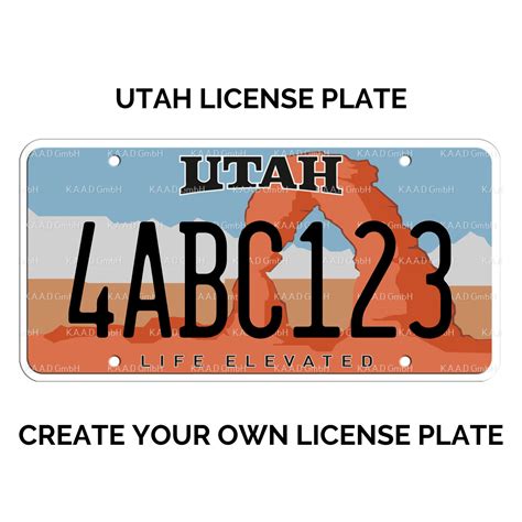 Custom Utah License Plate / Replica Utah License Plate / Utah License ...
