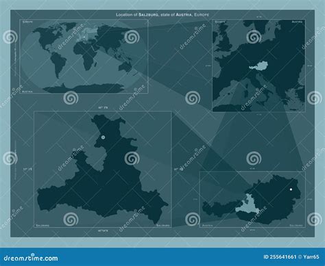 Salzburg, Austria. Described Location Diagram Stock Illustration ...