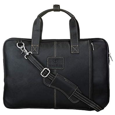 Walrus Sleek Slim Vegan Leather Laptop Bag (Black) : Amazon.in ...