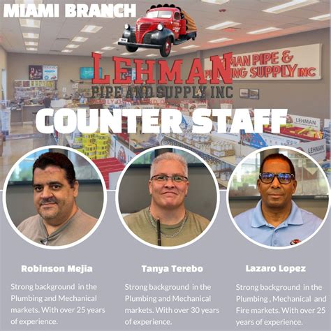 LEHMAN PIPE & PLUMBING SUPPLY LLC on LinkedIn: Meet our illustrious ...