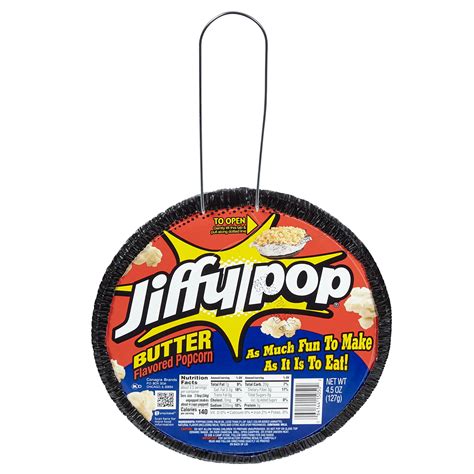 JIFFY POP Butter Flavored Popcorn, Stovetop Popping Pan, 4.5 oz ...