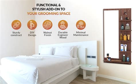 WoodExpress Engineered Wood Wall Mounted Dressing Table with Mirror ...