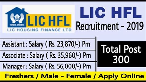 LIC HFL Recruitment 2019 - Govt Jobs for 300 Assistant Manager Posts 2019