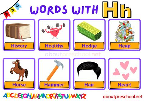 Words that start with Letter H - About Preschool