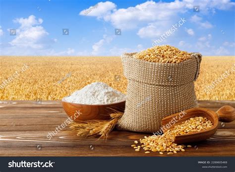 Wheat Flour Bowl Grains Burlap Bag Stock Photo 2289605469 | Shutterstock