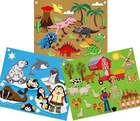 Craftstory Farm Animals Dinosaur Stories Felt Board India | Ubuy