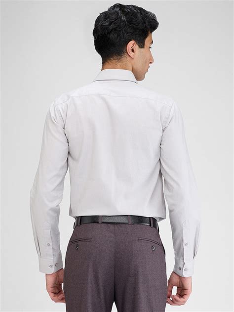 Raymond Men Grey Slim Fit Solid Formal Shirt – MyRaymond