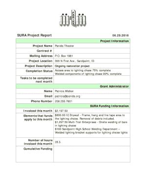 Fillable Online SURA Project Report Fax Email Print - pdfFiller