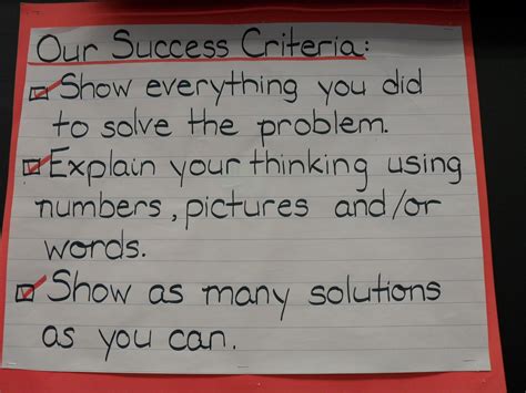 Very basic success criteria for problem solving. | Math problem solving ...