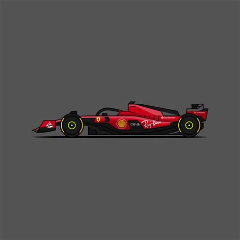 Red Ferrari F1 Race Car Drawing