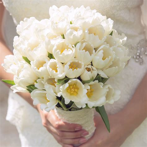 White Tulip Bridesmaid Bouquet