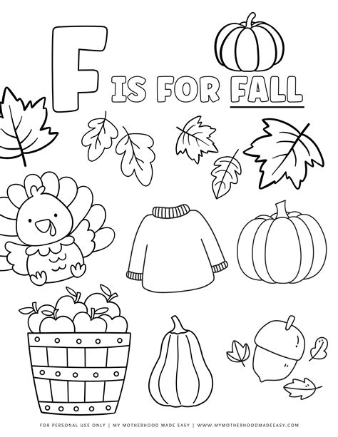 Preschool Coloring Sheets Fall
