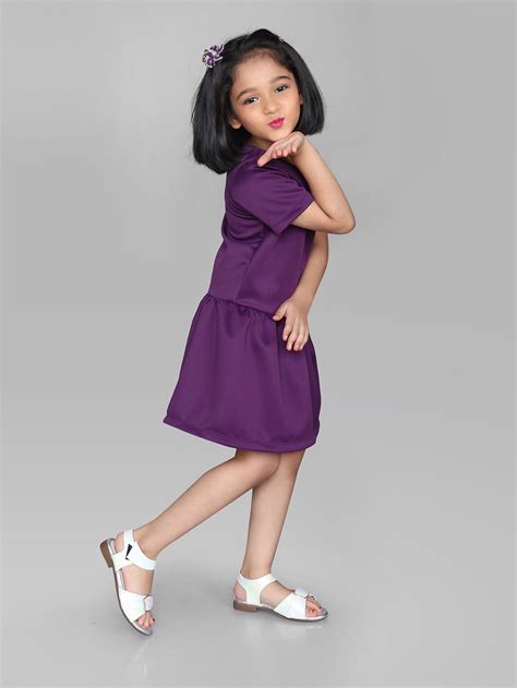 Purple Beautiful Shine Half Sleeve Dress – ZipZapZoop