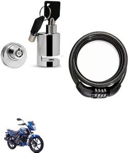 autoformonix Heavy Disc Brake Lock with Helmet Lock Black for TVS Flame ...