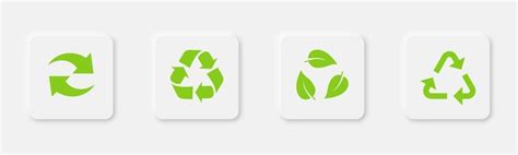 Ensemble d'icônes de recyclage Flèche de recycle en vert Iconne de ...