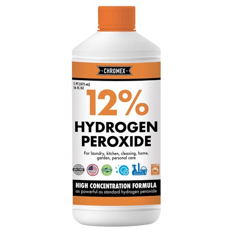 Amazon.com: Chromex Hydrogen Peroxide 12 Percent Food Grade, 4x Power ...