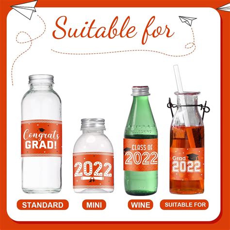 Buy 39 Pieces Graduation Decorations Water Bottle Labels Congrats Grad ...