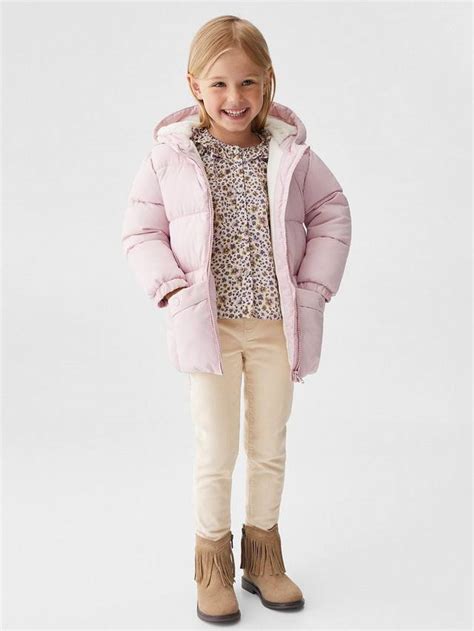 Mango Baby Julong Faux Shearling Lined Hooded Padded Jacket, Light ...