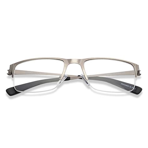 Buy Gunmetal Blue Line Black Half Rim Rectangle Vincent Chase SLEEK ...
