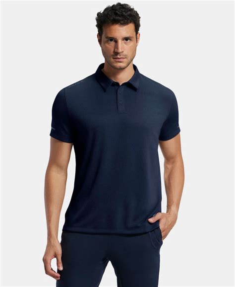 Buy Recycled Microfiber Elastane Stretch Half Sleeve Polo T-Shirt with ...