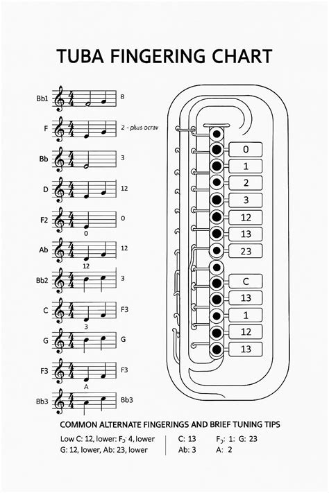 Tuba Fingering Chart | Interactive Guide & Learning Resources