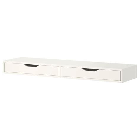 EKBY ALEX shelf with drawers, white, 119x29 cm (467/8x113/8") - IKEA