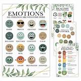 Buy 4 Greenery Feelings Chart For Kids Learning s For Walls - List Of ...