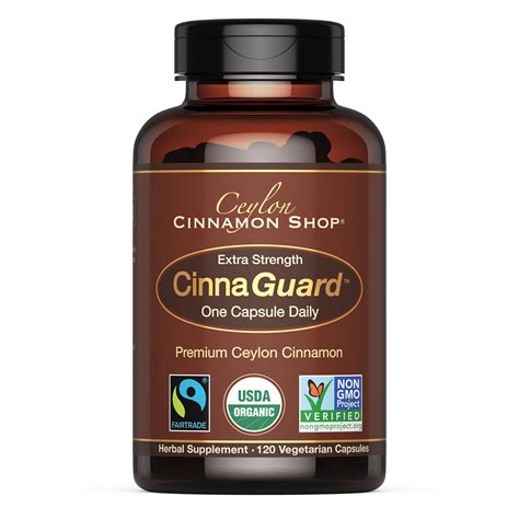 Cinnaguard Organic Ceylon Cinnamon Supplement 2500mg Per Capsule Extra ...
