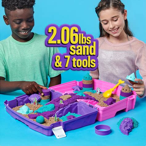 Buy Kinetic Sand, Mermaid Palace Playset, Over 2lbs of Shimmer Play ...
