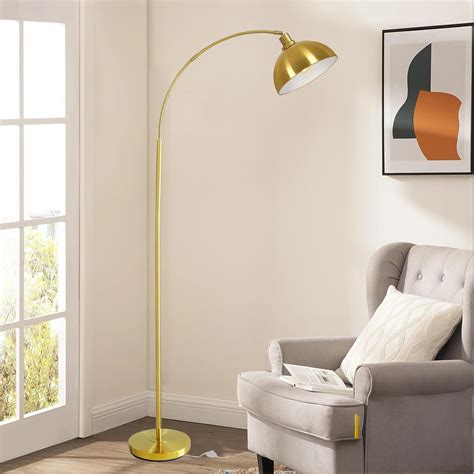 gernehop Arc Floor Lamps for Living Room,Modern Tall Standing Lamp Gold ...