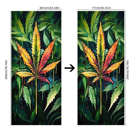 2pcs Creative Marijuana Leaf Art Wall Stickers Home Decor Bedroom ...