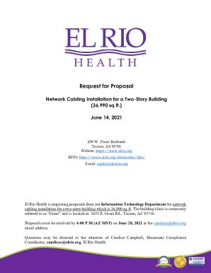 Fillable Online RFP for Network Cabling Installation for Two-Story ...