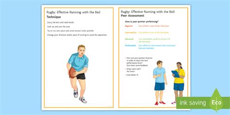 Rugby: Effective Running Skills Techniques Card - Twinkl