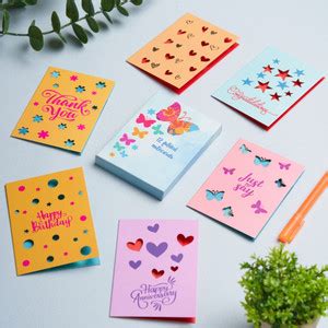 Doodle Set of 12 Laser Cut Notecard contains 6 unique cards with two ...