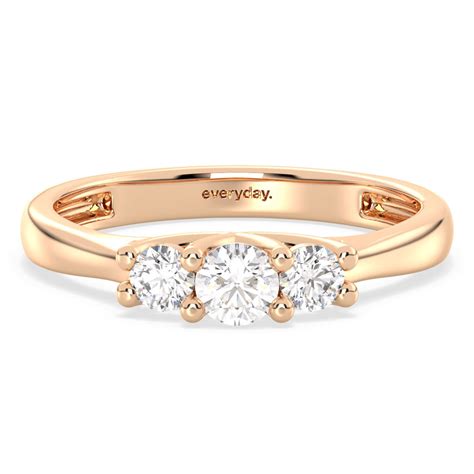 SOPHIA CLASSIC ROUND CUT LAB GROWN DIAMOND THREE STONE ENGAGEMENT ELEG ...