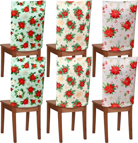 Amazon.com: Haull 6 Pcs Christmas Chair Covers Christmas Chair Back ...