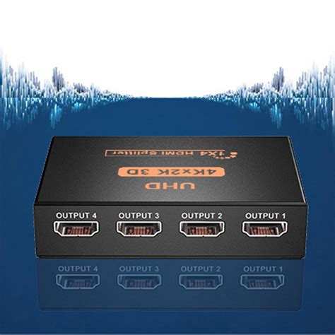 HDMI Splitter Amplifier 1 in 4 Out 4KX2K 30Hz for EU Power Supply Lapt ...