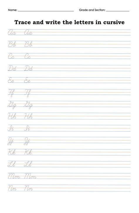 Cursive Letters Worksheet