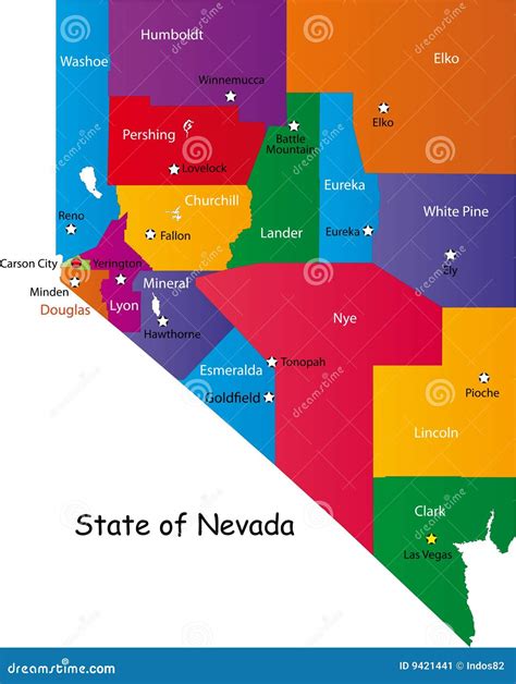 State of Nevada stock vector. Illustration of district - 9421441