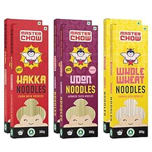 MasterChow Family Pack Noodles - 2 Whole Wheat, 2 Hakka, 2 Udon Noodles ...